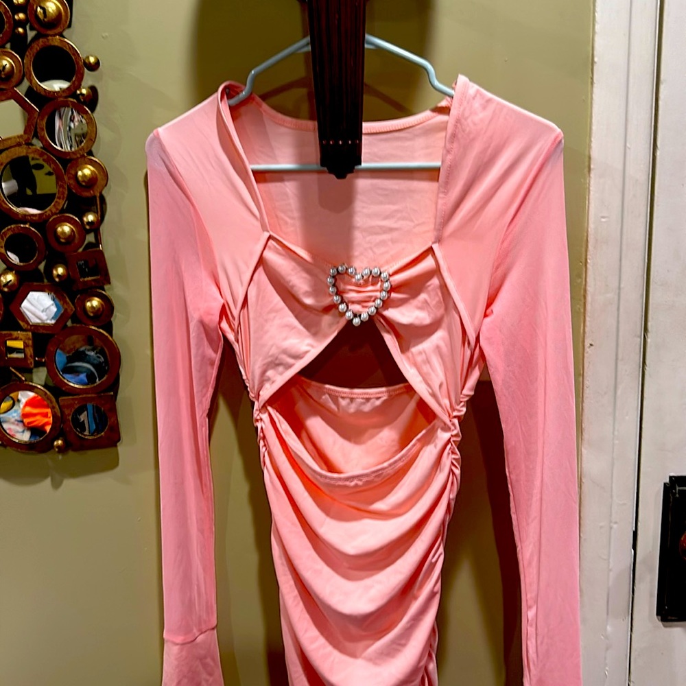 Pink Bodycon Heart Dress
